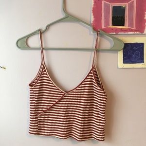 Topshop striped cropped tank top